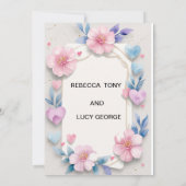 SCHATTIGEE HUWELIJKSUITNODIGING KAART (Achterkant)