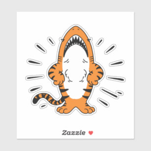 SCHATTIGEE HYBRIDE SHARK TIGER CARTOON STICKER