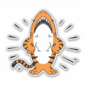 SCHATTIGEE HYBRIDE SHARK TIGER CARTOON STICKER (Voorkant)