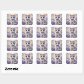 Schattigee Hydrangea Princess Cat Vierkante Sticker (Vel)