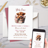 Schattigee Hydrangea Roze Bloemen Boerderijdieren  Kaart