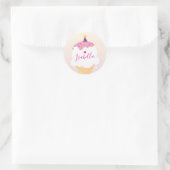 SCHATTIGEE ICE CREAM CONE strooit retro party roze Ronde Sticker (Tas)
