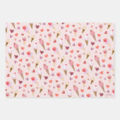 Schattigee Ice Cream Party met de hand geïllustree Inpakpapier Vel (Voorkant)