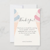 Schattigee Ice Cream Pastel Kleur Geslacht Onthull Bedankkaart (Voorkant)