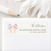 Schattigee Ice Cream Pastel Kleur Geslacht Onthull Etiket (Insitu)