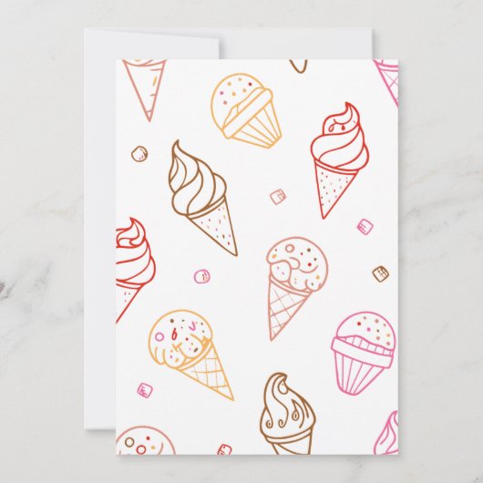 Schattigee Ice Cream Summer Party uitnodiging (Achterkant)