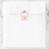 SCHATTIGEE ICECREAM CONE kawaii illustratie sprink Ronde Sticker (Tas)
