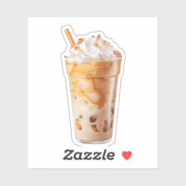 Schattigee "Iced Coffee" illustratie Vinyl Sticker