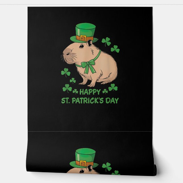 Schattigee Ierse Capybara Leprechaun Happy St.Patr Behang (Afrollen)