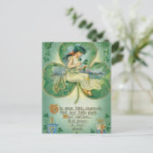 Schattigee Ierse dame Saint Patrick's Day Feestdagenkaart (Staand voorkant)