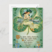 Schattigee Ierse dame Saint Patrick's Day Feestdagenkaart (Voorkant / Achterkant)