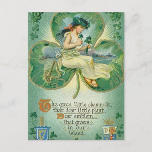 Schattigee Ierse dame Saint Patrick's Day Feestdagenkaart (Voorkant)