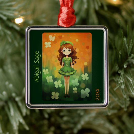 Schattigee Ierse danser Christmas Irish Step Dance Metalen Ornament (Boom)