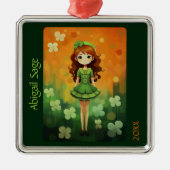 Schattigee Ierse danser Christmas Irish Step Dance Metalen Ornament (Voorkant)