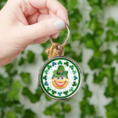 Schattigee Ierse Emoji met Shamrock sleutelhanger (Hand)
