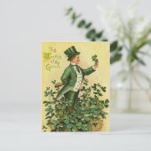 Schattigee  Ierse lad klaver Saint Patrick's Day Feestdagenkaart (Staand voorkant)