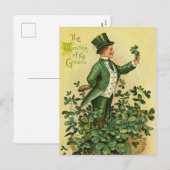 Schattigee  Ierse lad klaver Saint Patrick's Day Feestdagenkaart (Voorkant / Achterkant)