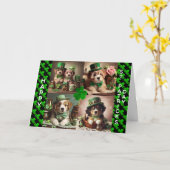 Schattigee Ierse Puppies Happy St Patrick's Day Kaart (Gele Bloem)