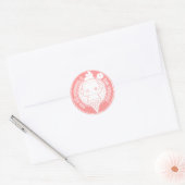 Schattigee ijsaap ronde sticker (Envelop)