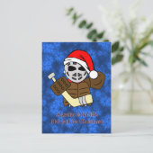Schattigee ijshockey goalie kerst Kaart Briefkaart (Staand voorkant)