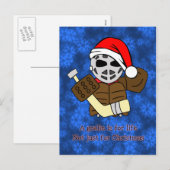 Schattigee ijshockey goalie kerst Kaart Briefkaart (Voorkant / Achterkant)