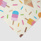 Schattigee ijskegels en ijslolly's Patroon Tissuepapier (Detail)