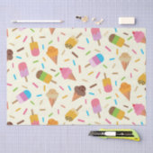 Schattigee ijskegels en ijslolly's Patroon Tissuepapier (Craft)