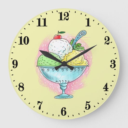 Schattigee ijsliefhebbers grote klok (Voorkant)