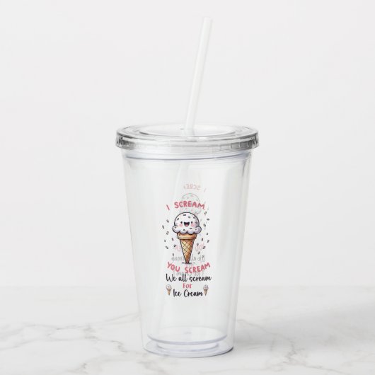 Schattigee ijspun acryl drinkbeker (Achterkant)