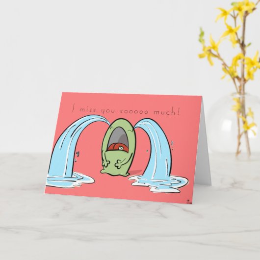 Schattigee 'Ik mis je' kaart (Gele Bloem)