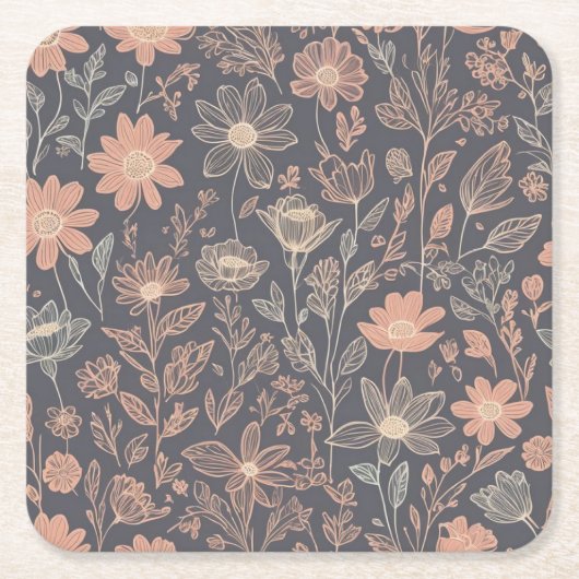 Schattigee illustratie grafische lijn getekende bl kartonnen onderzetters (Voorkant)