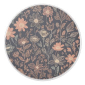 Schattigee illustratie grafische lijn getekende bl keramische knop (Voorkant)