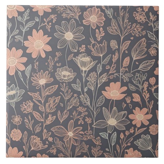 Schattigee illustratie grafische lijn getekende bl tegeltje (Voorkant)