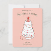 Schattigee illustratie Kat Vakantie Kaart (Voorkant)