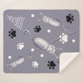 Schattigee illustratie katten en poten sherpa deken (Voorkant (horizontaal))