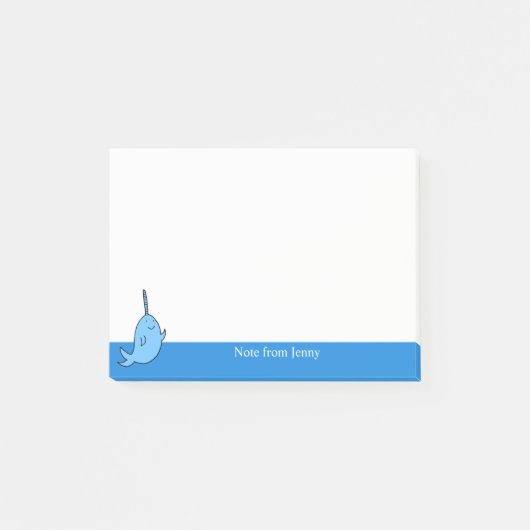 Schattigee Illustratie Narwhal Cartoon Ocean Anima Post-it® Notes (Voorkant)