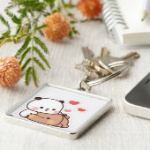 Schattigee illustratie van Bubu & Dudu met Hear Sleutelhanger (Zijkant)