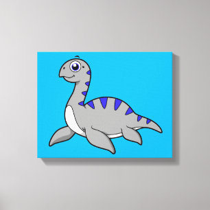 Schattigee illustratie van een monster van Loch Ne Canvas Afdruk