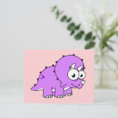 Schattigee illustratie van een Triceratops. Briefkaart (Staand voorkant)