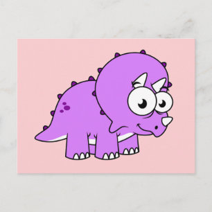 Schattigee illustratie van een Triceratops. Briefkaart