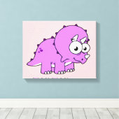 Schattigee illustratie van een Triceratops. Canvas Afdruk (Insitu (Houten vloer))