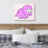 Schattigee illustratie van een Triceratops. Canvas Afdruk (Insitu (Slaapkamer))