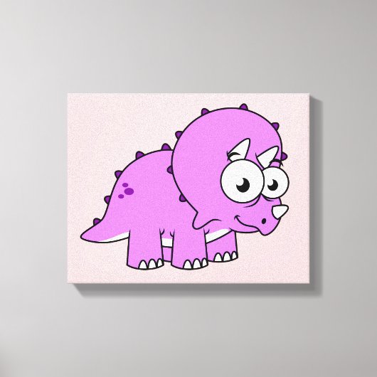 Schattigee illustratie van een Triceratops. Canvas Afdruk (Voorkant)