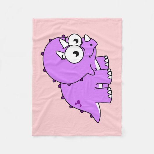 Schattigee illustratie van een Triceratops. Fleece Deken (Voorkant)