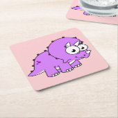Schattigee illustratie van een Triceratops. Kartonnen Onderzetters (Schuin)