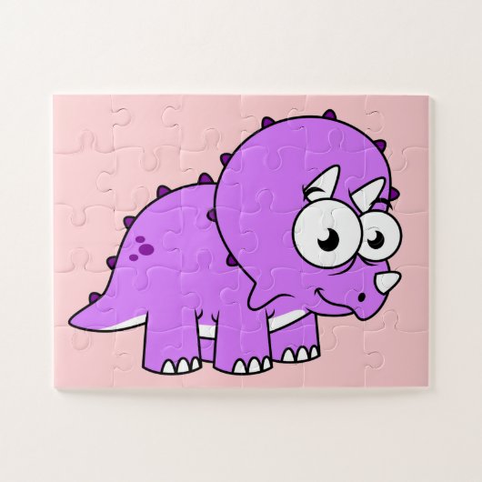 Schattigee illustratie van een Triceratops. Legpuzzel (Horizontaal)