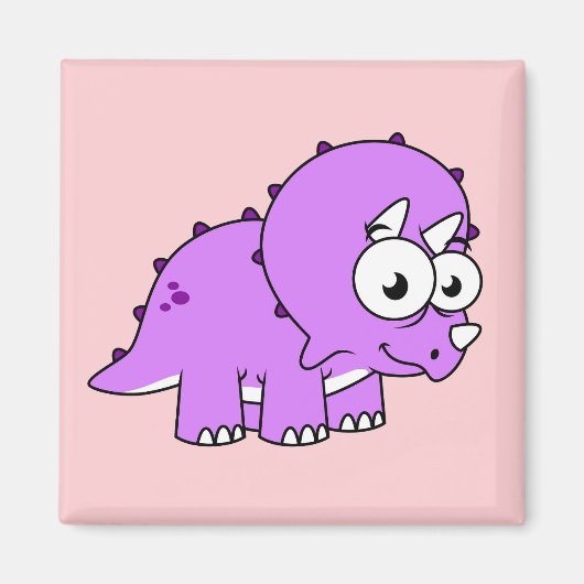 Schattigee illustratie van een Triceratops. Magneet (Voorkant)