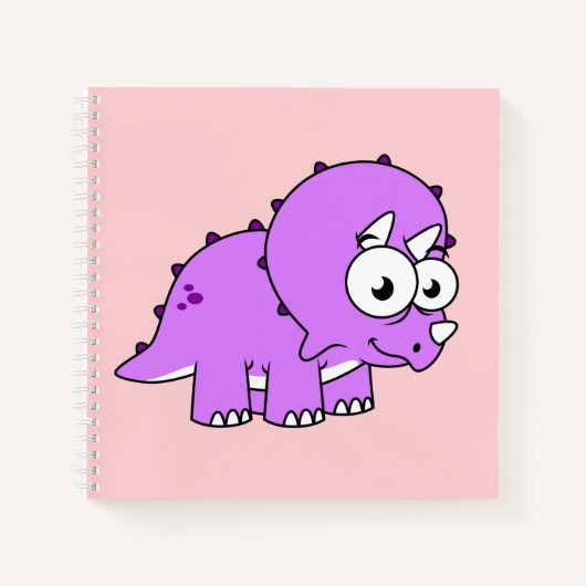 Schattigee illustratie van een Triceratops. Notitieboek (Voorkant)