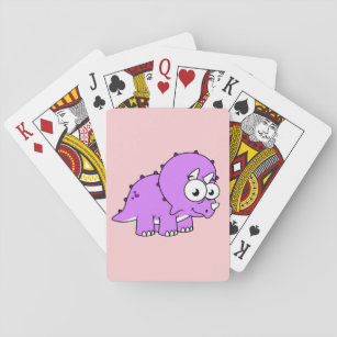 Schattigee illustratie van een Triceratops. Pokerkaarten