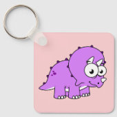 Schattigee illustratie van een Triceratops. Sleutelhanger (Voorkant)